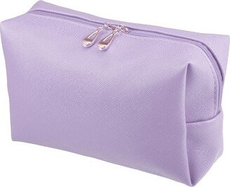 Unique Bargains PU Leather Waterproof Makeup Bag Cosmetic Case Makeup Bag for Women S Size Purple 1 Pcs