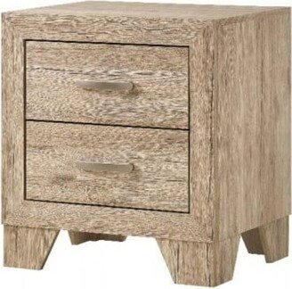 Tiramisubest Transitional Natural Wood Nightstand with 2 Drawers