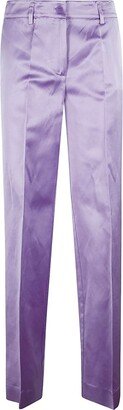 Pressed Crease Satin Wide Leg Trousers