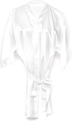 Glamoon White Satin Bridal Kimono Robe Nightwear Gift/ Glitter Letters