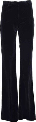 Velvet Flared-Leg Pants