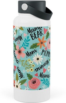 Photo Water Bottles: Mom's The Word - Multi Stainless Steel Wide Mouth Water Bottle, 30Oz, Wide Mouth, Blue