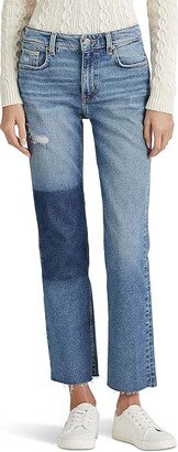 High-Rise Straight Cropped Jeans (Indigo Valley Wash) Women's Jeans