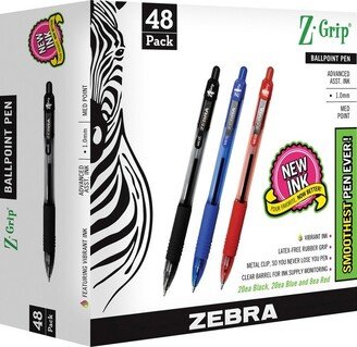 ZEBRA PEN CORP. Z-Grip Retractable Ballpoint Pen Assorted Ink Medium 48/Pack 22048