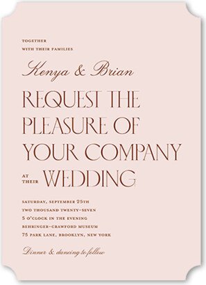 Wedding Invitations: Big Request Wedding Invitation, Pink, 5X7, Matte, Signature Smooth Cardstock, Ticket