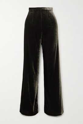 San Polo Velvet Wide-leg Pants - Brown