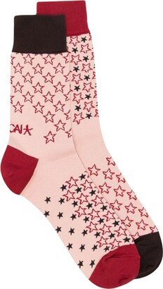 Star-Print Calf Socks