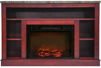 Oxford 47 In. Electric Fireplace with Enhanced Log Insert and Cherry Mantel