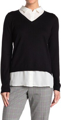 V-Neck Twofer Sweater