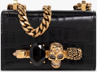 ‘Jewelled Satchel Micro’ Shoulder Bag - Black