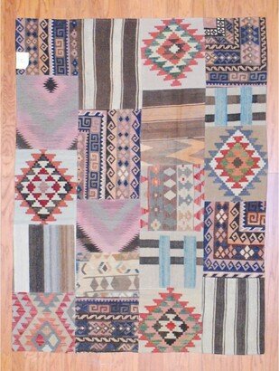 Handmade One-of-a-Kind Patchwork Wool Kilim