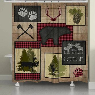 Lumberjack Plaid Lodge Patch Shower Curtain