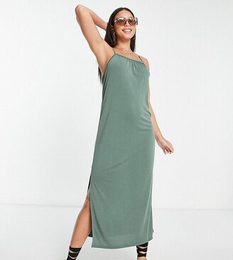 Vero Moda Tall lightweight midi cami dress with tie back in sage