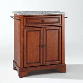 Lafayette Gray Granite Top Portable Kitchen Island/Cart Cherry