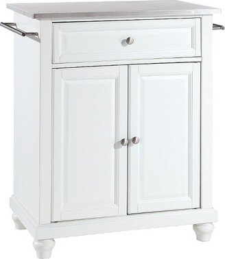 Cambridge Stainless Steel Top Portable Kitchen Island - White