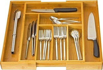 Expandable Cutlery Bamboo Kitchen Utensils and Flatware Drawer Divider - Drawer Utensils Organizer - Homeitusa