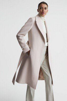 Neutral Tor Relaxed Wool Blend Belted Coat