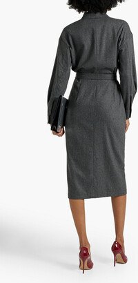 Fronda wool-blend flannel midi shirt dress