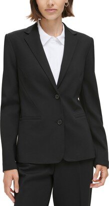 Petite Two-Button Notch-Collar Jacket