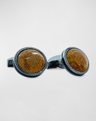 Men's Devonian Horn Coral Cufflinks