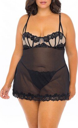 Plus Julie 2-Piece Babydoll & Panty Set