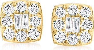 Diamond Square Earrings in 14kt Yellow Gold