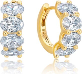 Cubic Zirconia Huggie Hoop Earrings