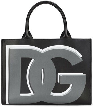 Daily logo-print calf leather shopper bag