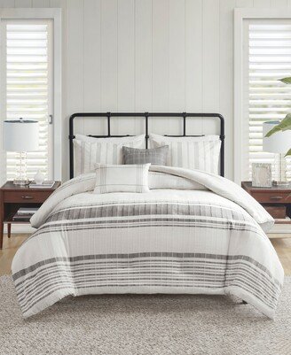 Morgan Jacquard 6-Pc. Comforter Set, Full - White, Gray