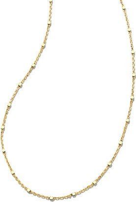 18 Inch Single Satellite Chain Necklace in 18k Yellow Gold Vermeil