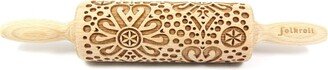 Folk Parzenica Engraved Rolling Pin For Cookies, Embossing Pin, By Laser, Stamp Cookies