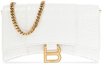 ‘Hourglass’ Wallet With Chain - White