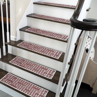 Hudson Design 70 % Cotton Anti-Slip Stair Treads, 9 X 28 , Pack of 10, Maroon