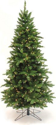 7.5' Pre-Lit Pencil Slim Christmas Tree with Warm White Led Lights