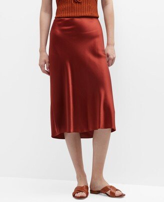 Midi Satin Slip Skirt