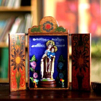 Handmade Ceramic 'Our Lady of Mount Carmel' Diorama Sculpture