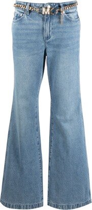 Belted Bootcut Jeans-AA