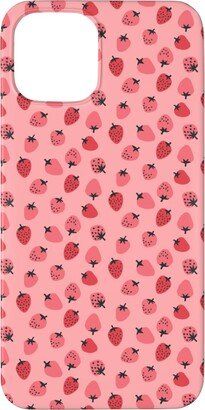 Custom Iphone Cases: Red Strawberries - Pink Phone Case, Silicone Liner Case, Matte, Iphone 11 Pro, Pink