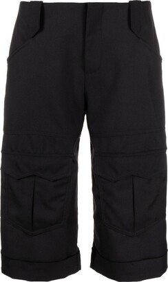 Mid-Rise Twill Cargo Shorts