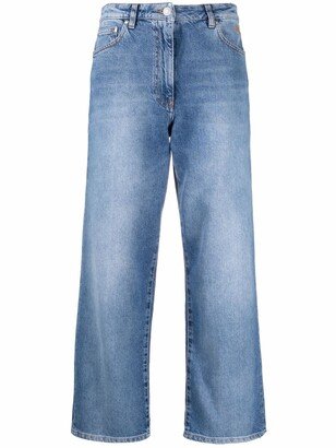 Cropped Wide-Leg Jeans-AL