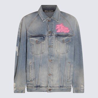 Blue Denim Graffiti Print Jacket