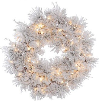 30 Flocked Alberta Artificial Christmas Wreath