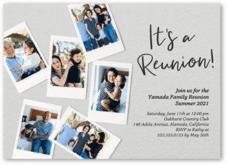 Everyday Party Invitations: Snapshot Reunion Party Invitation, Grey, 5X7, Matte, Signature Smooth Cardstock, Square