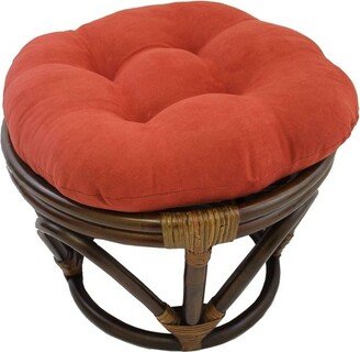 Rattan Ottoman with Micro Suede Cushion