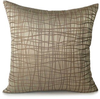 Tan Pillow With Geometric Pattern, Throw Cover, Decorative Cushion Covers, Texture Cut, Trendy Satin Blend Pillow