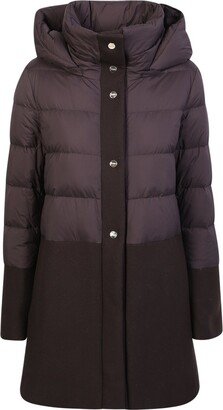 Hooded Buttoned Padded Jacket-AA