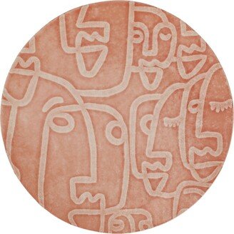 Moda Coral Faces Round Platter 12