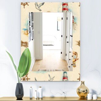 Designart 'Watch Tower Binocular Sail Boat' Traditional Mirror - Frameless Vanity Printed Mirror