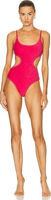 Terry Cloth One Piece Swimsuit in Coral