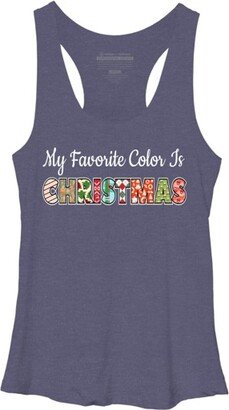 Design by Humans Women' Deign By Human My Favorite Color I Chritma By c3gdeign Racerback Tank Top - Navy Heather - X Small